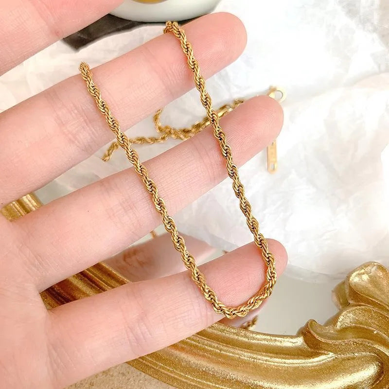 High-end Rope stainless steel necklace