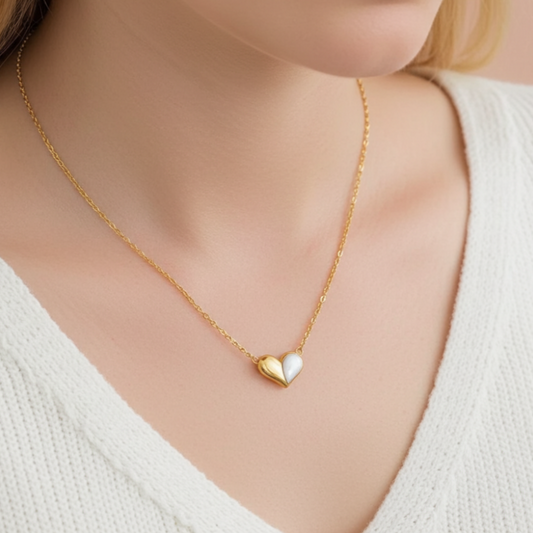 Luxe heart pendant chain necklace