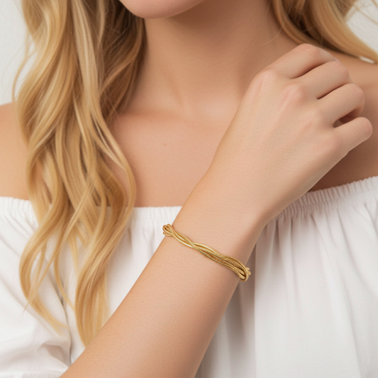 Multi snake bone luxe bracelet