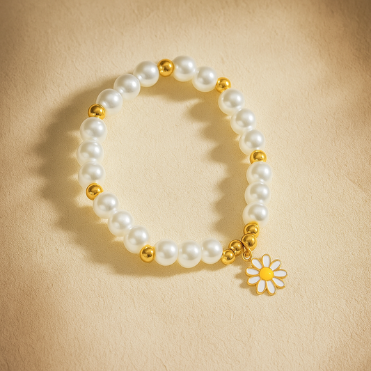 Premium-Quality Elegant beaded flower bracelet