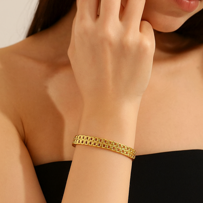 Fine-quality  Elegant net anti tarnish adjustable bracelet