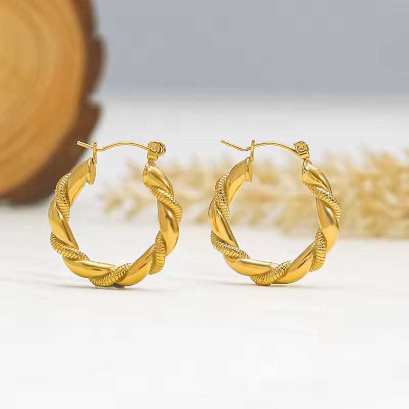 Luxurious Twisted stainless steel earrings