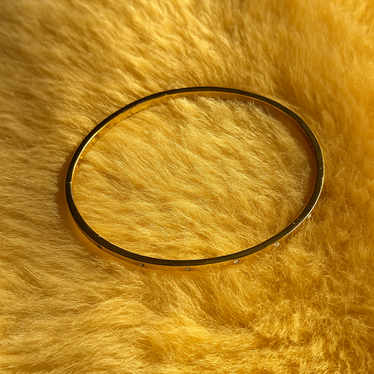 Premium minimalist zircon stainless steel bangle