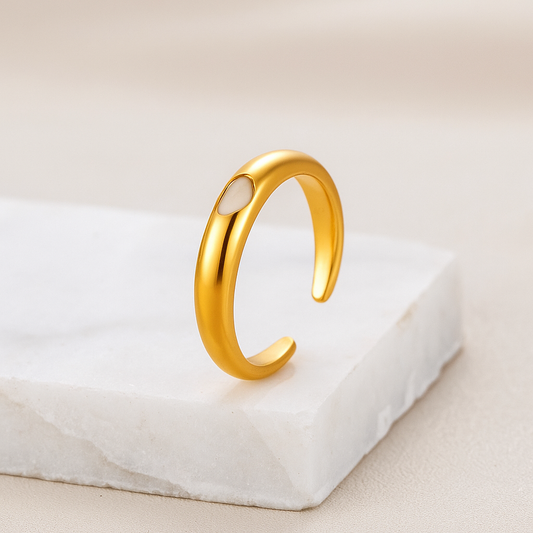 Lustro heart open ring
