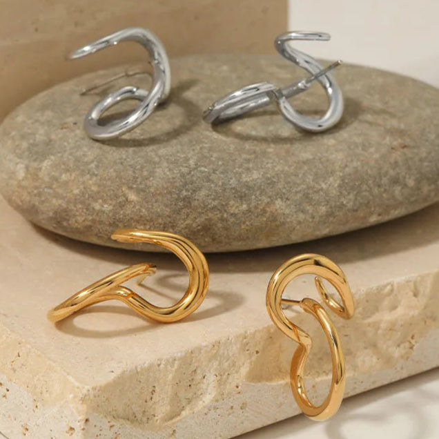 Ultra luxurious twist & drape earrings