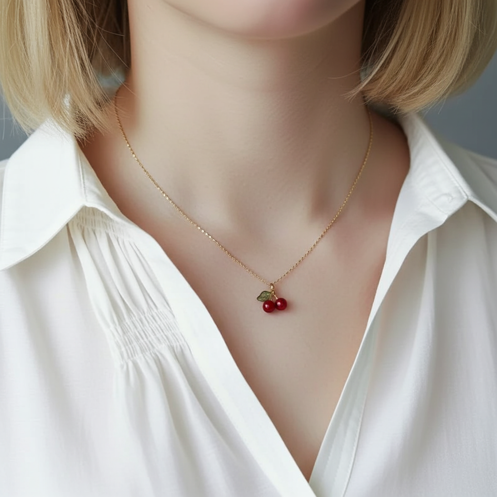 Luxurious cherry necklace