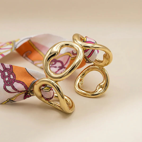 Bold Gold Statement Combo – Necklace, Ring, Earrings & Bracelet Set