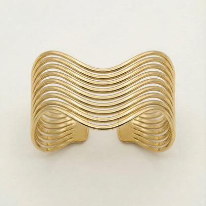 Golden Wave Cuff Bracelet