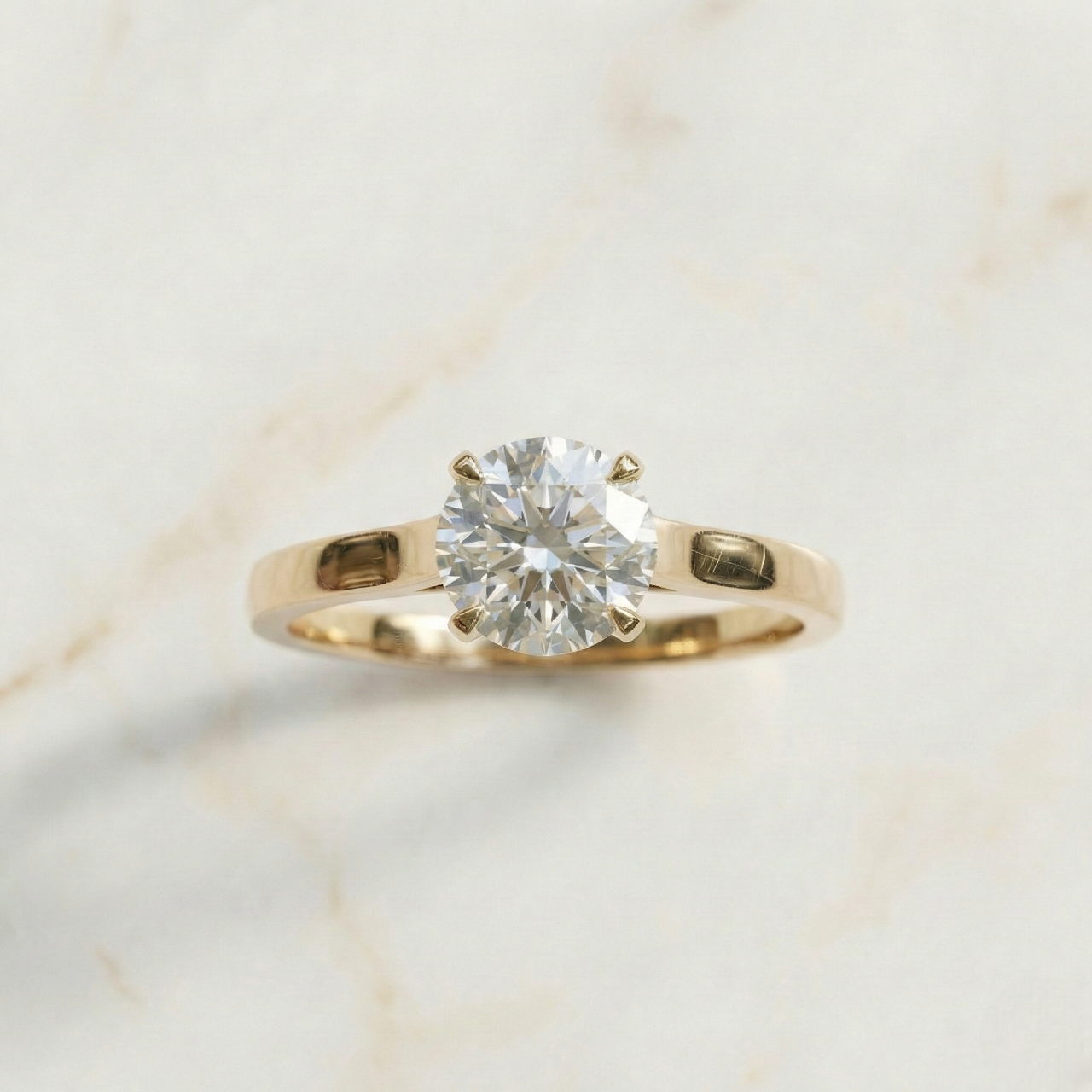Classic Solitaire Crystal Ring for Women – Gold PVD Stainless Steel Ring | Myst Juels
