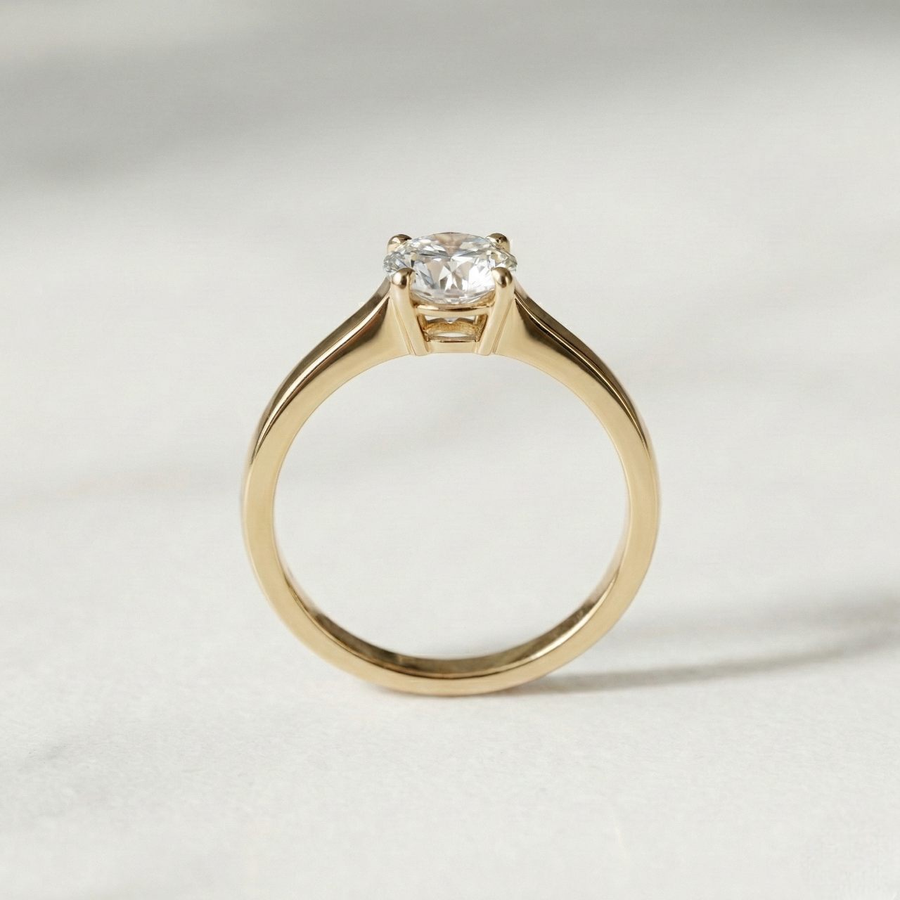 Classic Solitaire Crystal Ring for Women – Gold PVD Stainless Steel Ring | Myst Juels