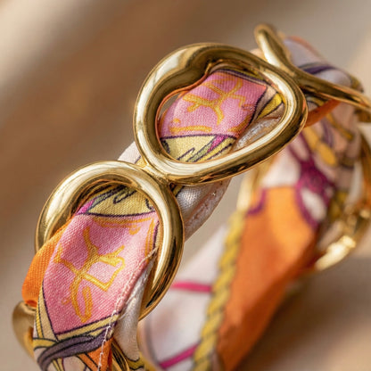 Golden Link Silk Scarf Bracelet