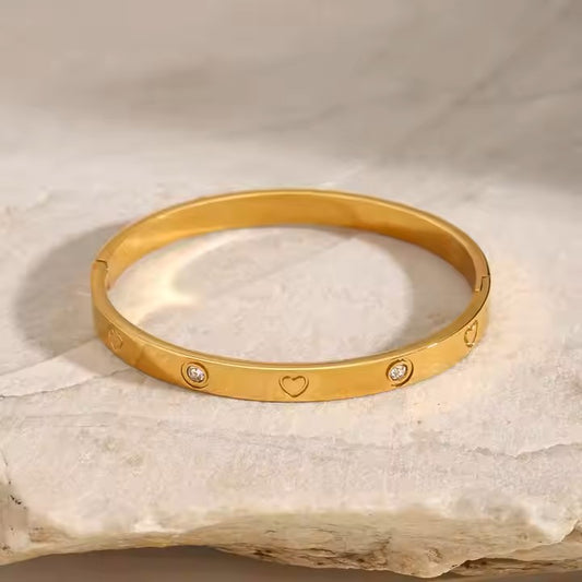 High quality heart zirconia stainless steel bracelet