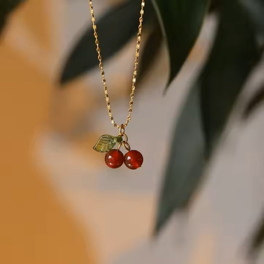Luxurious cherry necklace