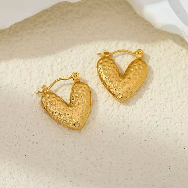 Fine quality dotted heart hoops