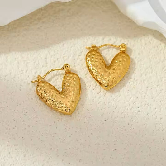 Fine quality dotted heart hoops