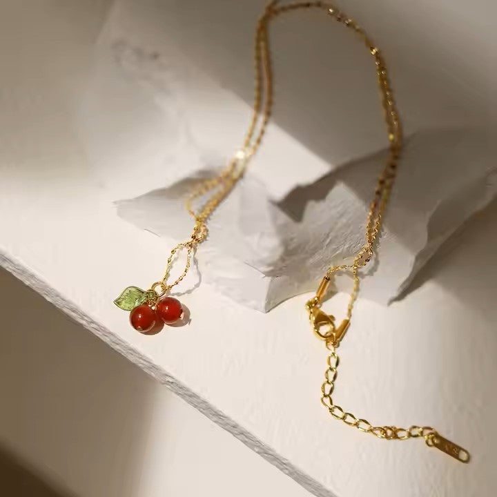 Luxurious cherry necklace