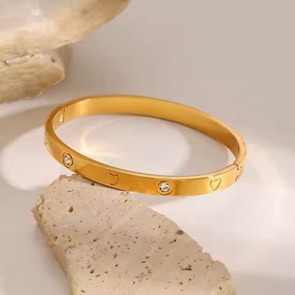 High quality heart zirconia stainless steel bracelet