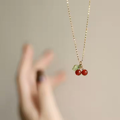 Luxurious cherry necklace