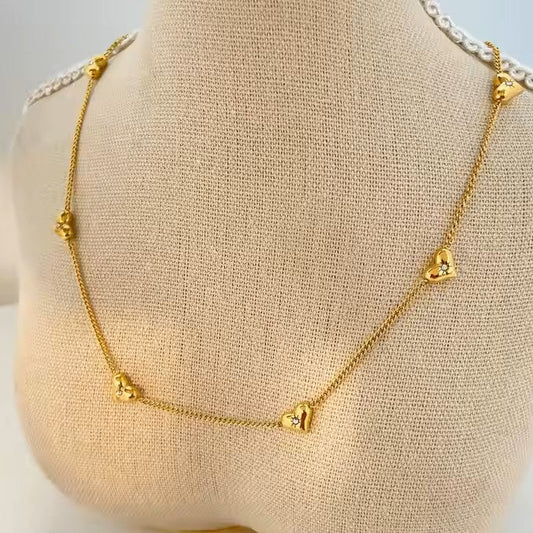 Premium Celestial heart chain pvd gold plated necklace