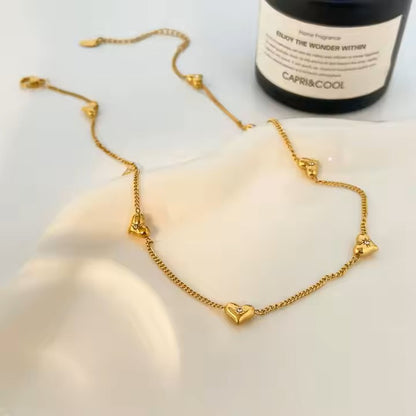 Premium Celestial heart chain pvd gold plated necklace
