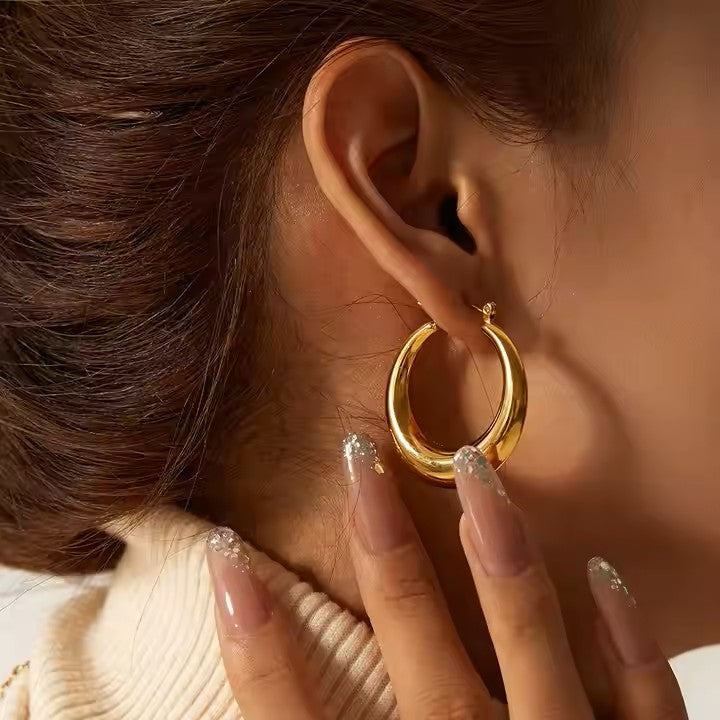 Auréa Classic Hoop Earrings – Anti-Tarnish Gold