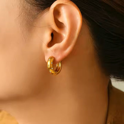 Gold star stainless steel gold plated earrings