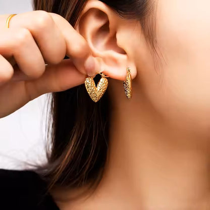 Fine quality dotted heart hoops