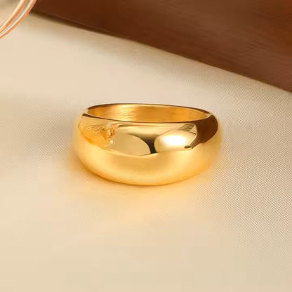 Chunky stainless steel 18K gold plated ring