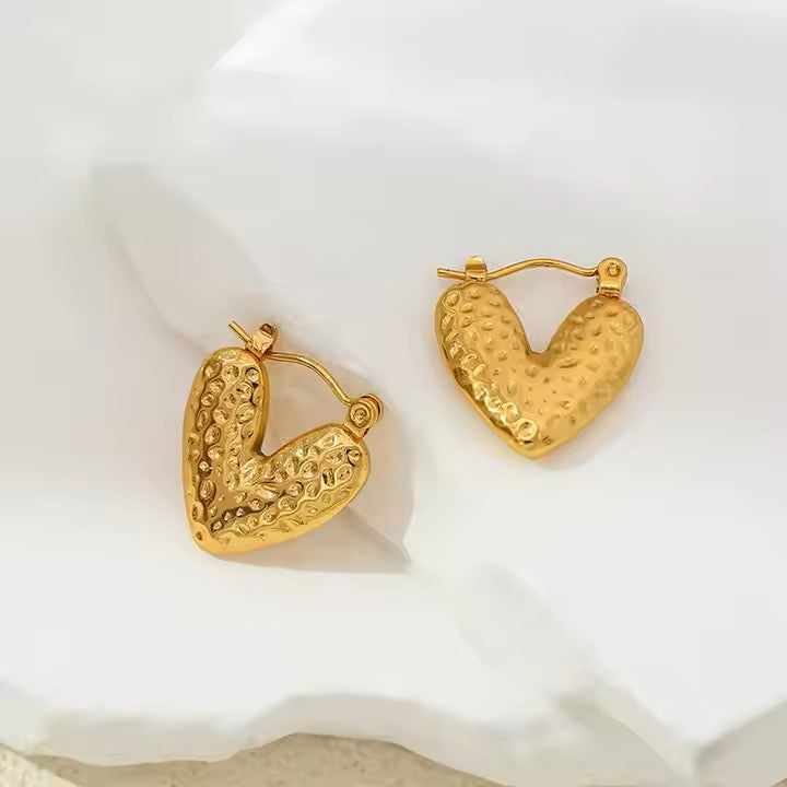 Fine quality dotted heart hoops