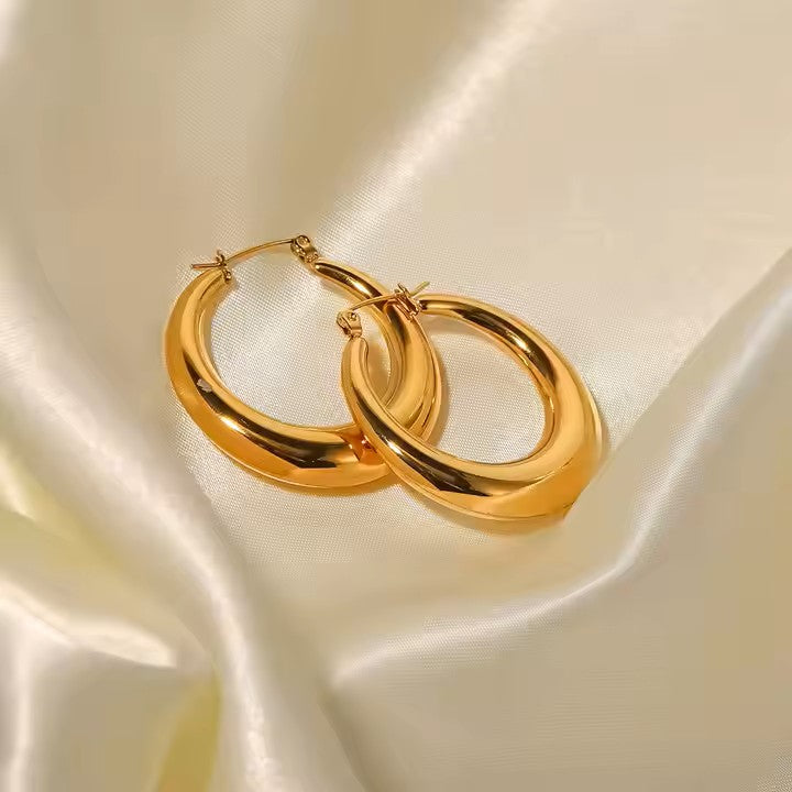 Auréa Classic Hoop Earrings – Anti-Tarnish Gold