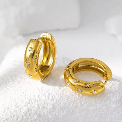 Gold star stainless steel gold plated earrings