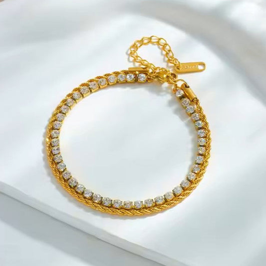 Dual layered tennis bracelet