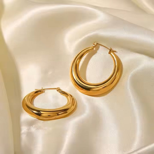 Auréa Classic Hoop Earrings – Anti-Tarnish Gold