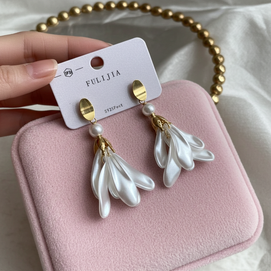 Lustre bloom rain petals earings