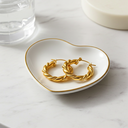 Luxurious Twisted stainless steel earrings