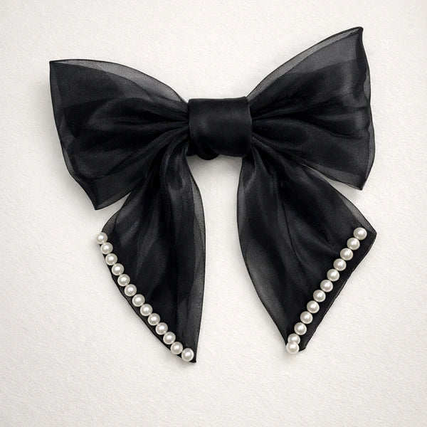 Midnight Noir Gala Set | Bow, Heart Earrings, Wave Cuff & Signet Ring