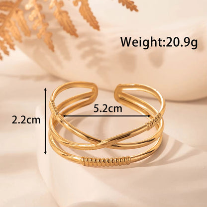 Golden Criss-Cross Cuff Bracelet