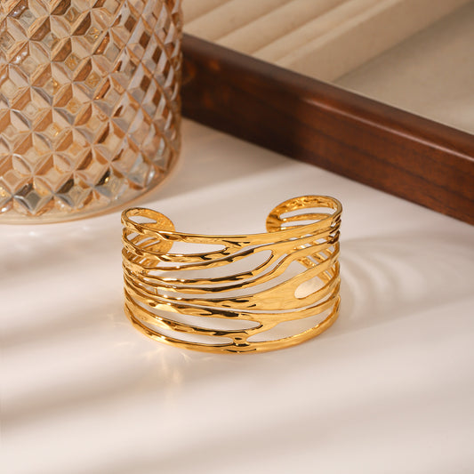 Solara Flow Stainless Steel Cuff Bracelet