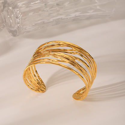 Solara Flow Stainless Steel Cuff Bracelet