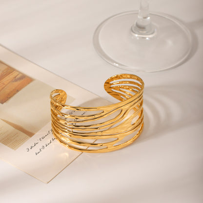 Solara Flow Stainless Steel Cuff Bracelet