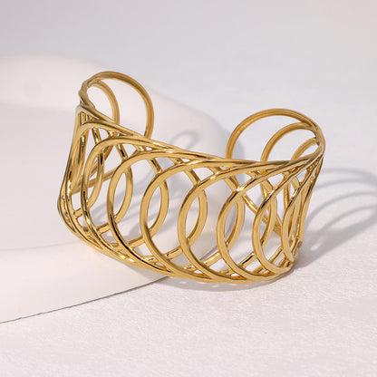 Open loop gold cuff bracelet