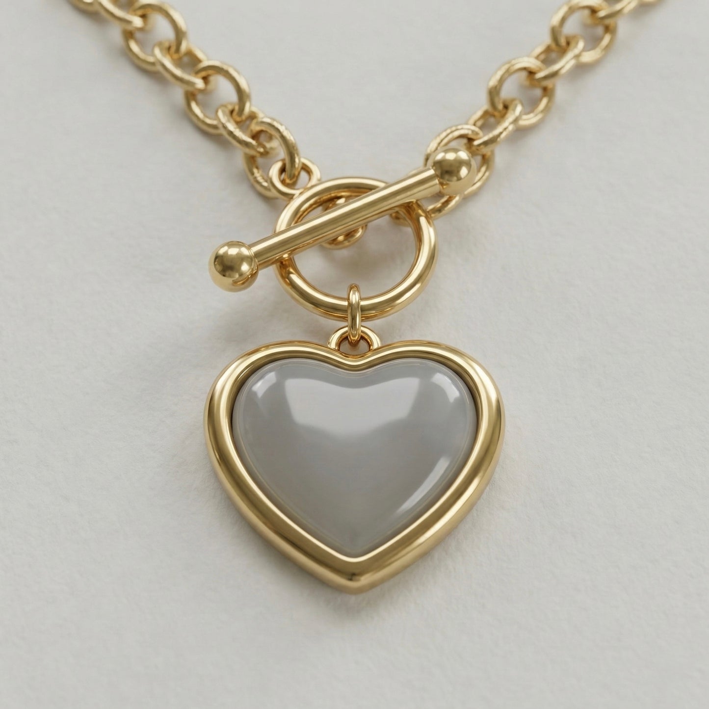 Golden Heart Toggle Necklace – Stainless Steel Gold Plated