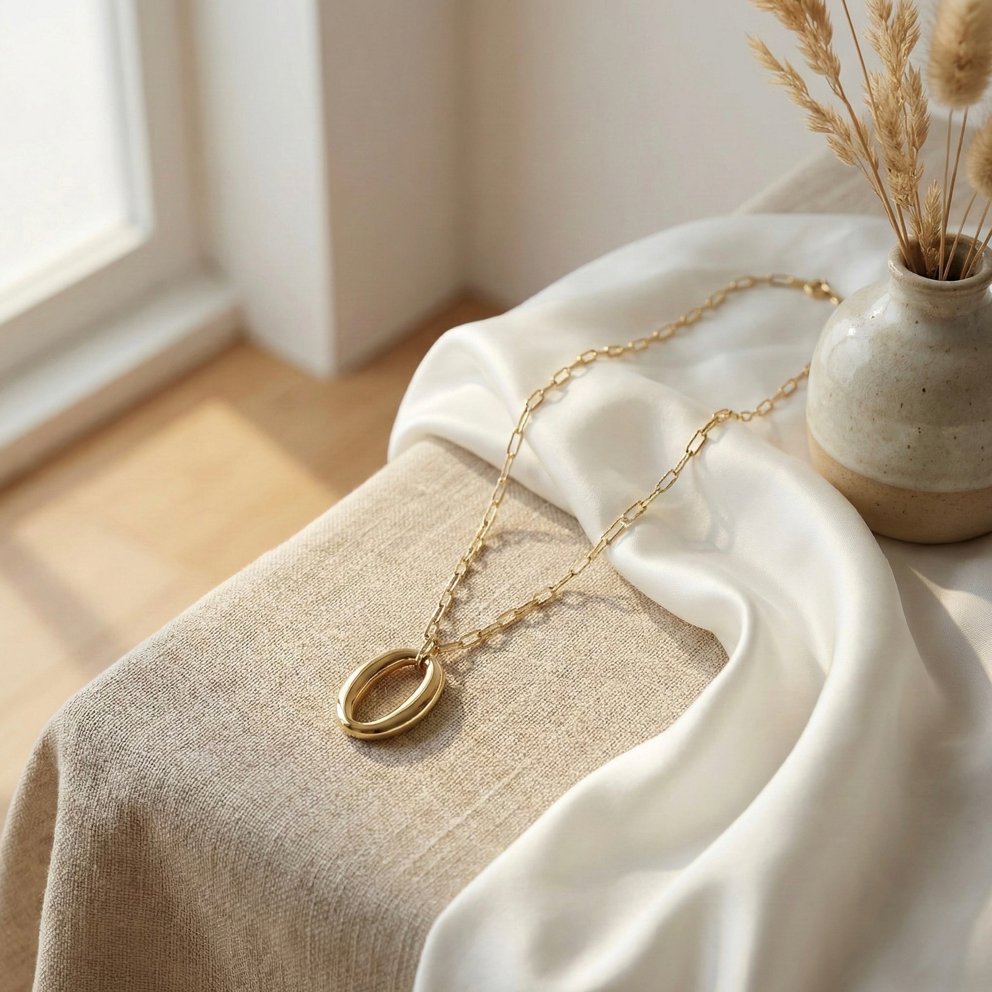 Minimal stainless steel gold necklace