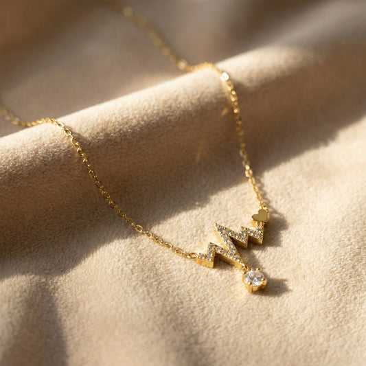 Heartbeat Love Pendant Necklace with Sparkling Stone | Myst Juels