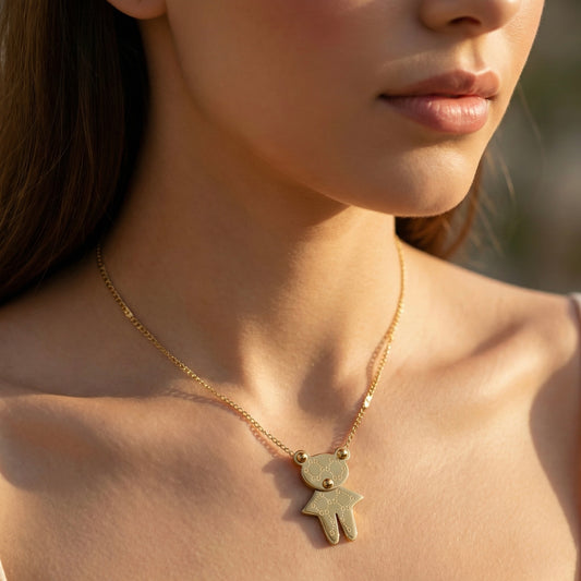Golden Teddy Bear Pendant Necklace – Cute Luxury Charm | Myst Juels