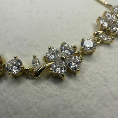 Golden Floral Crystal Bracelet for Women – Adjustable Luxury Bracelet | Myst Juels