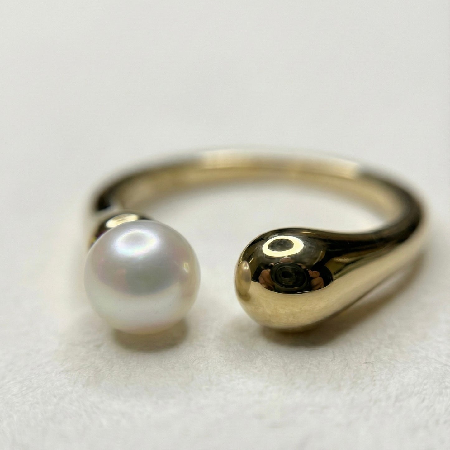 Open Pearl Adjustable Ring for Women – Gold PVD Stainless Steel Ring | Myst Juels