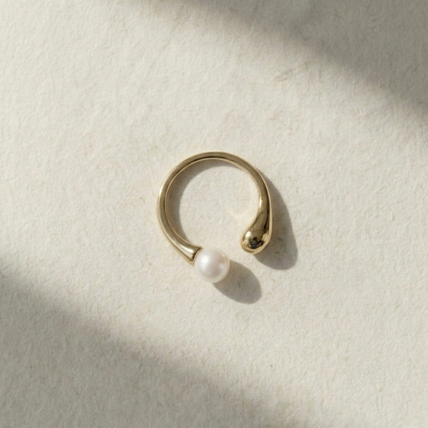 Open Pearl Adjustable Ring for Women – Gold PVD Stainless Steel Ring | Myst Juels