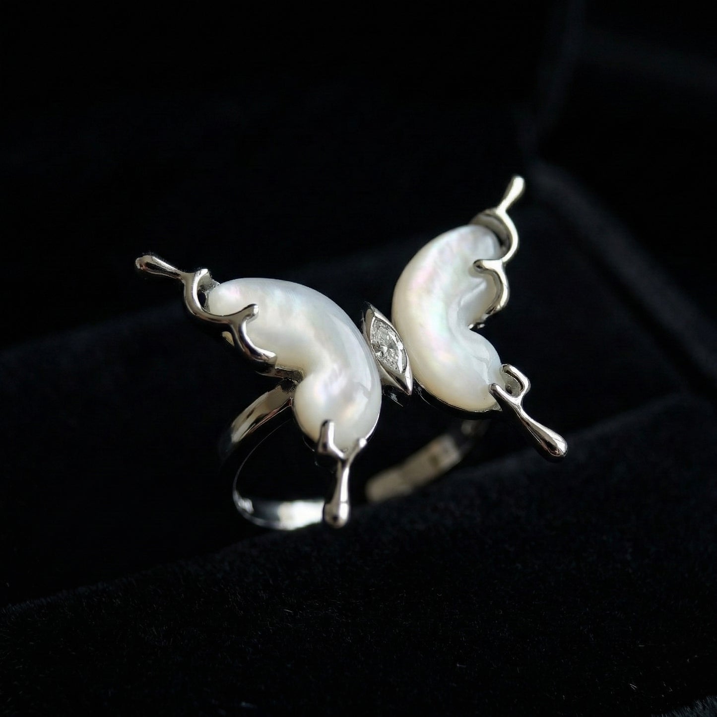 Aurora Wings Mother of Pearl Adjustable Ring