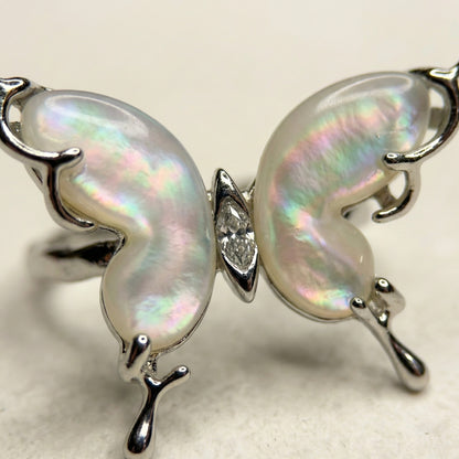 Aurora Wings Mother of Pearl Adjustable Ring